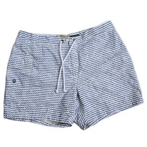 J.Crew Original BoardShorts Mens 36 Blue Wave Stripe Swim Trunks Mesh Lined SP12